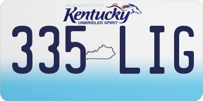 KY license plate 335LIG