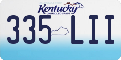 KY license plate 335LII