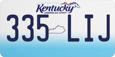 KY license plate 335LIJ