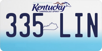 KY license plate 335LIN