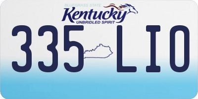 KY license plate 335LIO
