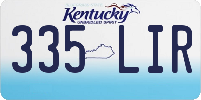 KY license plate 335LIR