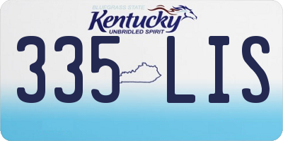 KY license plate 335LIS