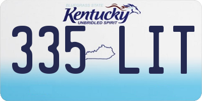 KY license plate 335LIT