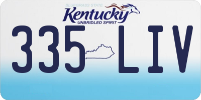 KY license plate 335LIV