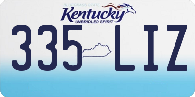 KY license plate 335LIZ