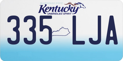 KY license plate 335LJA