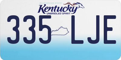 KY license plate 335LJE