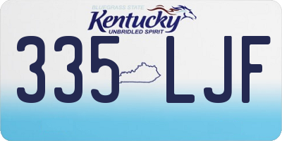 KY license plate 335LJF