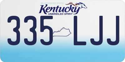 KY license plate 335LJJ