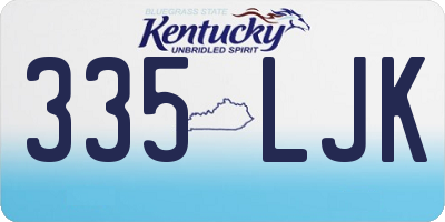 KY license plate 335LJK