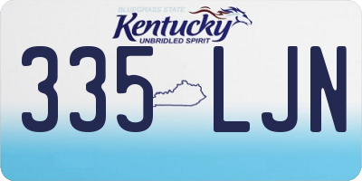 KY license plate 335LJN