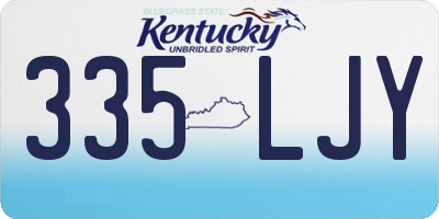 KY license plate 335LJY