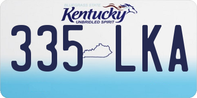 KY license plate 335LKA