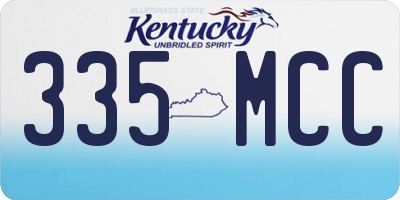 KY license plate 335MCC