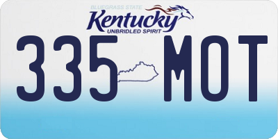 KY license plate 335MOT
