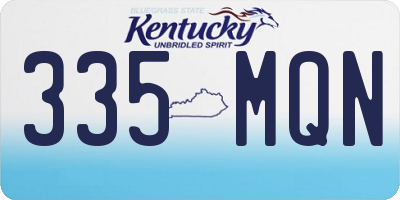 KY license plate 335MQN