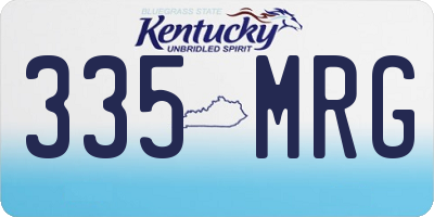 KY license plate 335MRG