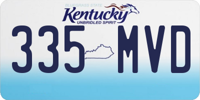 KY license plate 335MVD