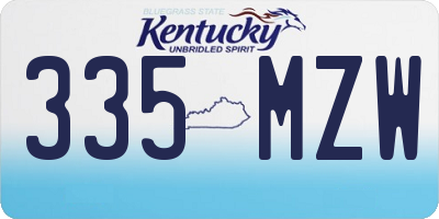 KY license plate 335MZW