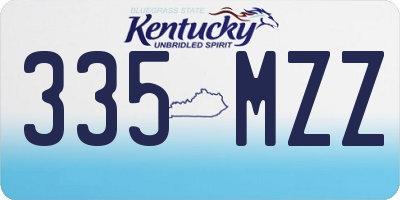 KY license plate 335MZZ