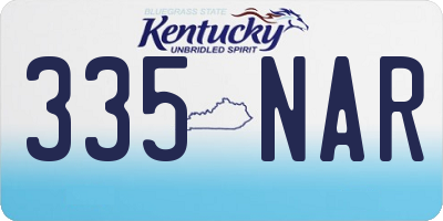 KY license plate 335NAR
