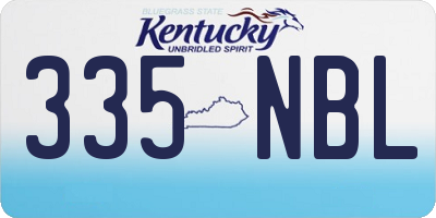 KY license plate 335NBL
