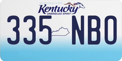 KY license plate 335NBO