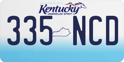 KY license plate 335NCD