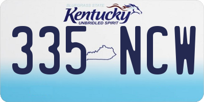 KY license plate 335NCW