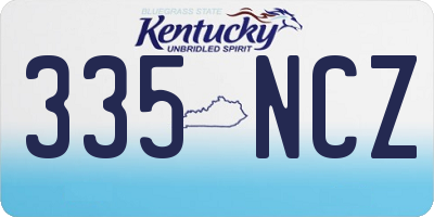 KY license plate 335NCZ