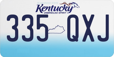 KY license plate 335QXJ