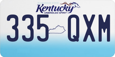 KY license plate 335QXM