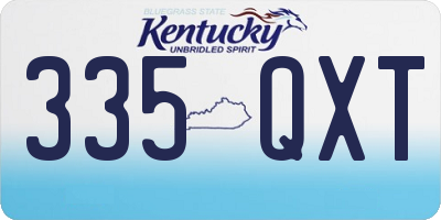KY license plate 335QXT
