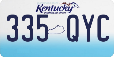 KY license plate 335QYC