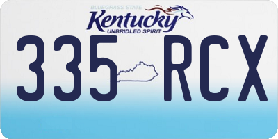 KY license plate 335RCX