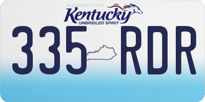 KY license plate 335RDR