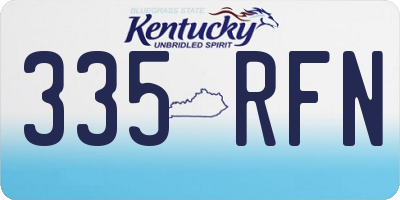 KY license plate 335RFN