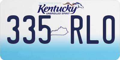 KY license plate 335RLO