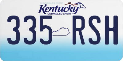 KY license plate 335RSH
