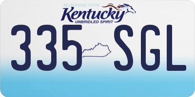 KY license plate 335SGL
