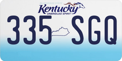 KY license plate 335SGQ