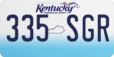 KY license plate 335SGR
