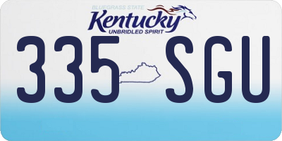 KY license plate 335SGU