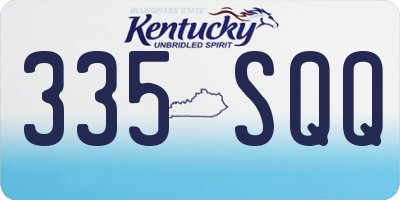 KY license plate 335SQQ