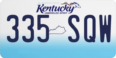 KY license plate 335SQW