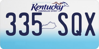 KY license plate 335SQX