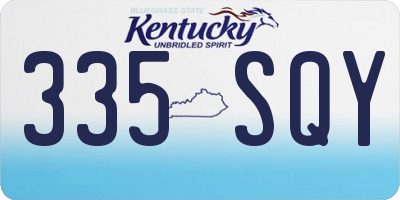 KY license plate 335SQY