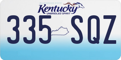 KY license plate 335SQZ