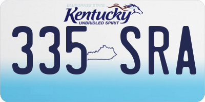KY license plate 335SRA
